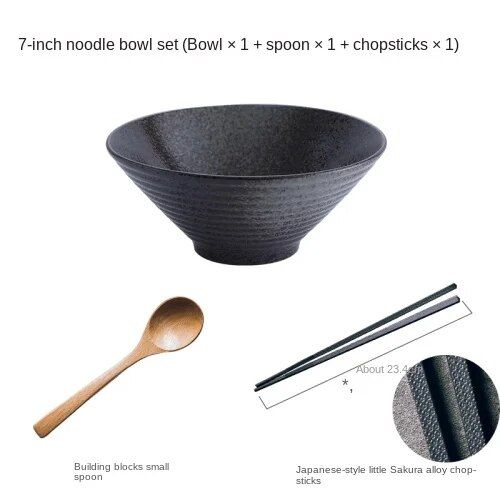 Japanese Porcelain Ramen & Noodle Bowl - Eco-Friendly, Large Ceramic Serving Dish