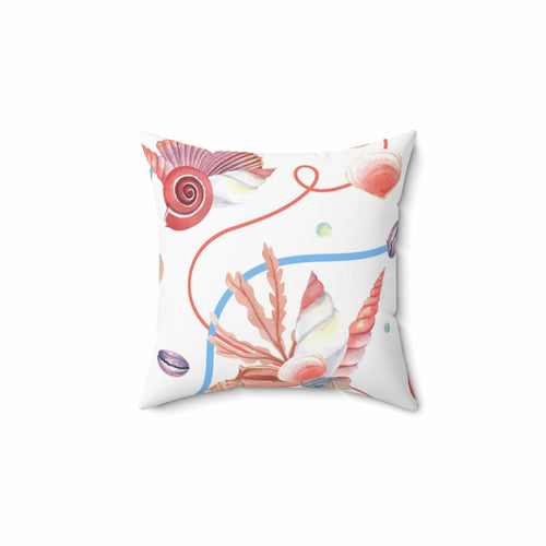 Uniquely You Decorative Throw Pillow Cover, Beach Seashell Coral