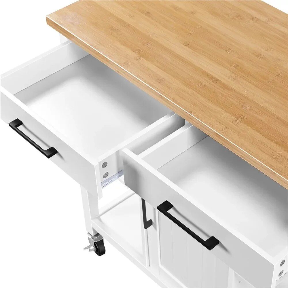 Versatile Mobile Kitchen Island Cart with Lockable Wheels and Storage