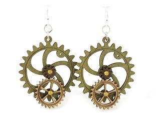 Kinetic Gear Earrings 5001C | Red Sunflower