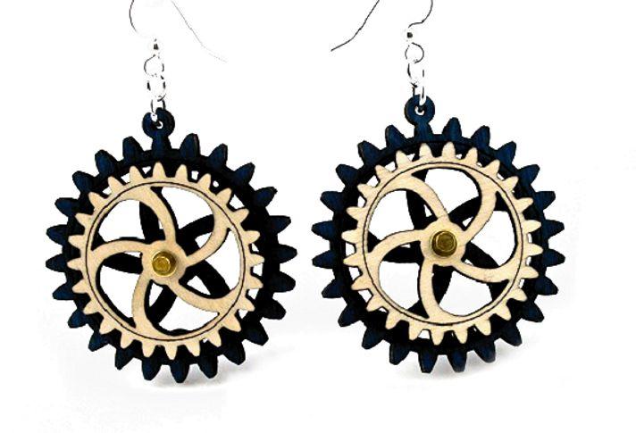 Kinetic Gear Earrings 5002A | Red Sunflower