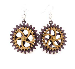 Kinetic Gear Earrings 5002D | Red Sunflower