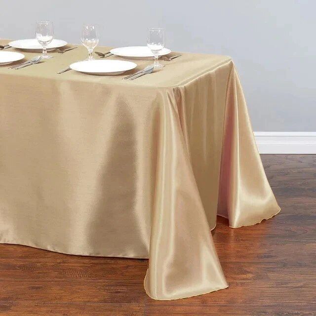 Elegant Solid Color Satin Tablecloth - Versatile for Weddings, Banquets, and Parties