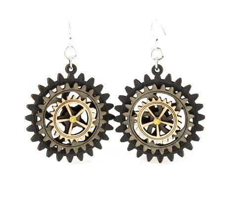 Kinetic Gear Earrings 5004E | Red Sunflower