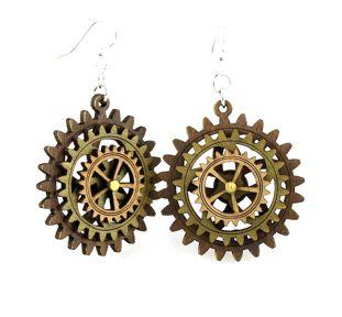 Kinetic Gear Earrings 5004I | Red Sunflower