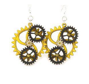 Kinetic Gear Earrings 5005C | Red Sunflower