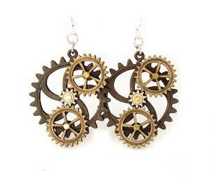 Kinetic Gear Earrings 5005G | Red Sunflower