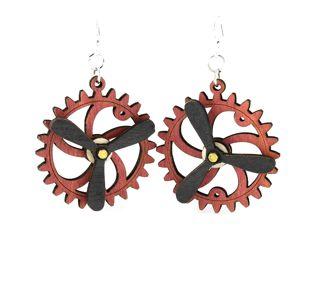 Kinetic Gear Earrings 5006D | Red Sunflower