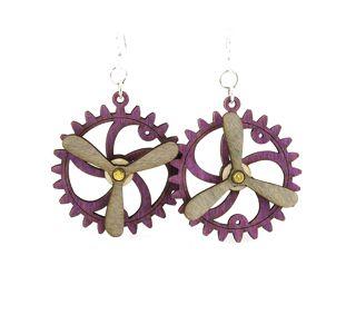 Kinetic Gear Earrings 5006E | Red Sunflower