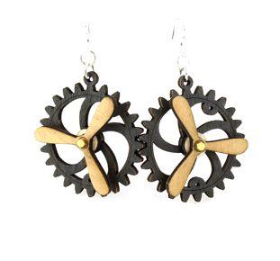 Kinetic Gear Earrings 5006F | Red Sunflower