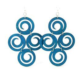 Circles of Spirals Earrings #1345 | Red Sunflower