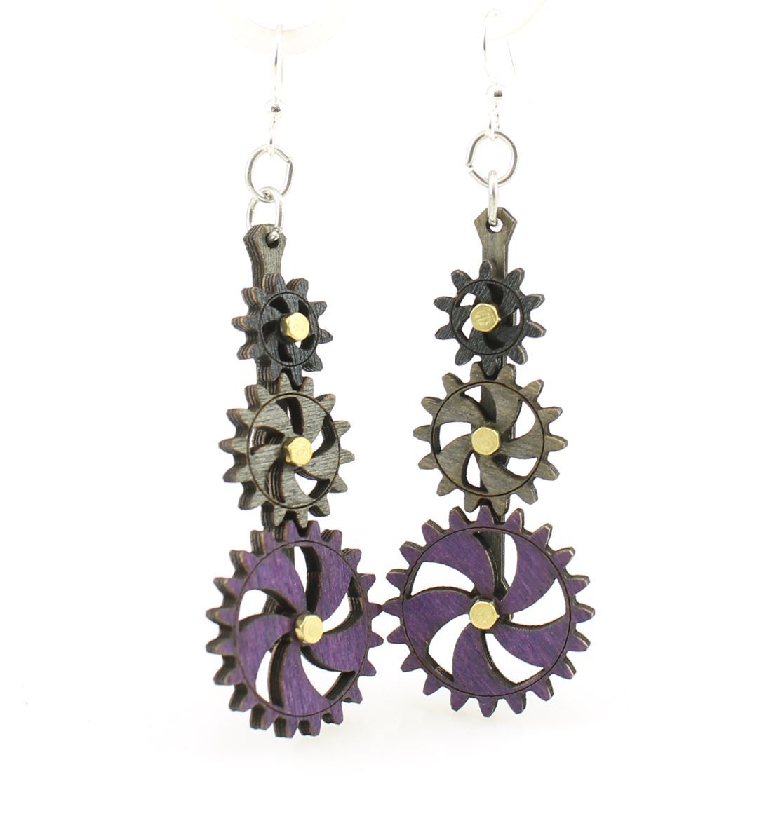 Kinetic Gear Earrings 5009E | Red Sunflower