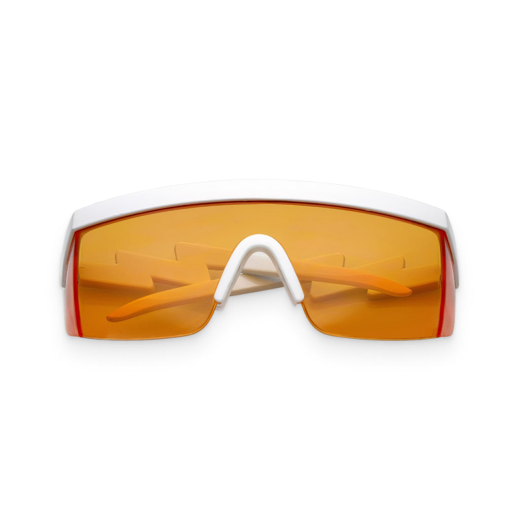 Orange & White Shield Sunglasses