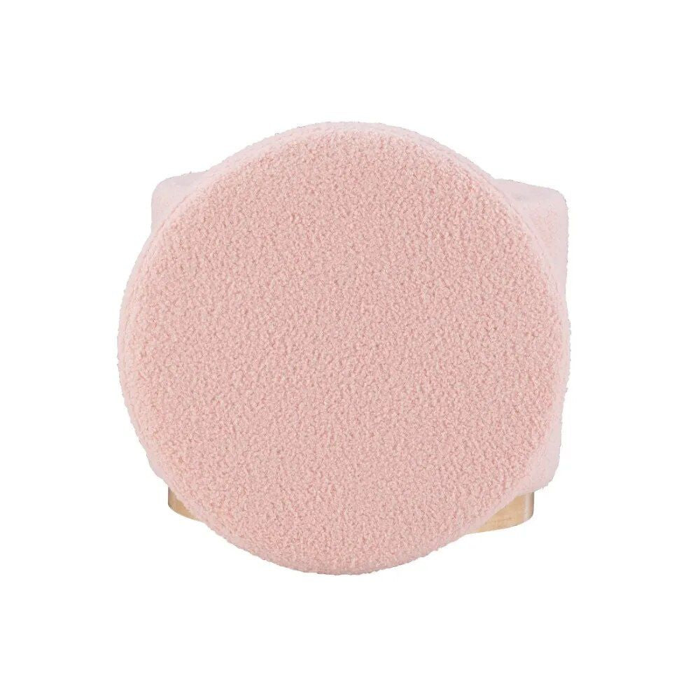 Versatile Blush Sherpa Storage Ottoman Stool