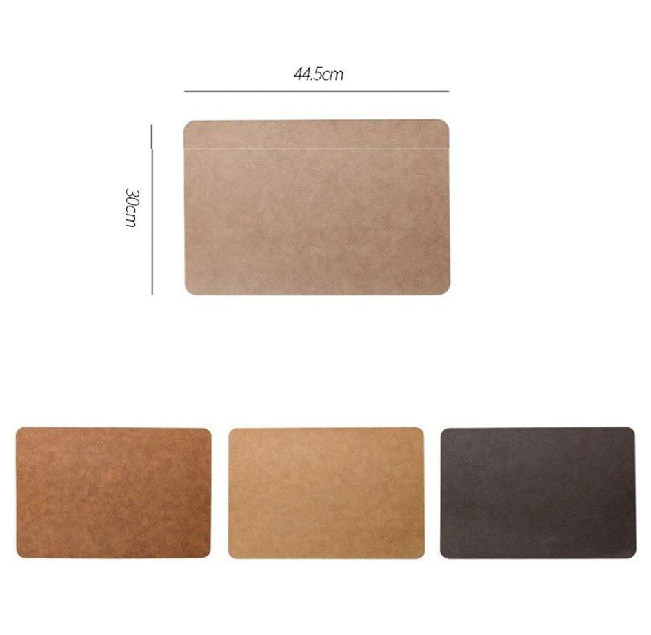 Elegant Heat-Resistant Leather Placemats for Home and Cafe