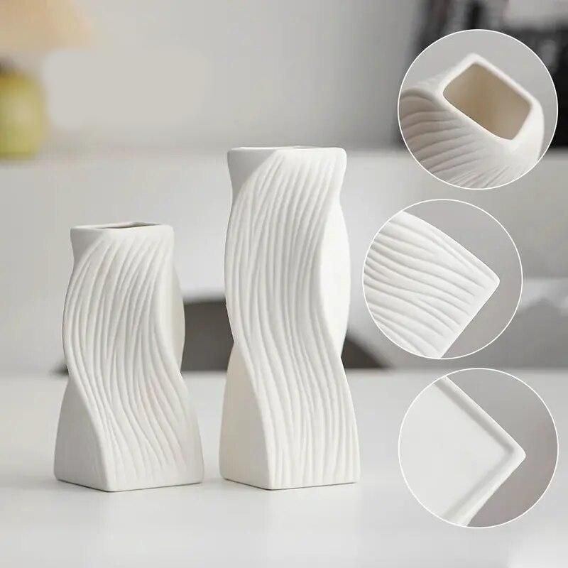 Modern Nordic-Style White Ceramic Vase