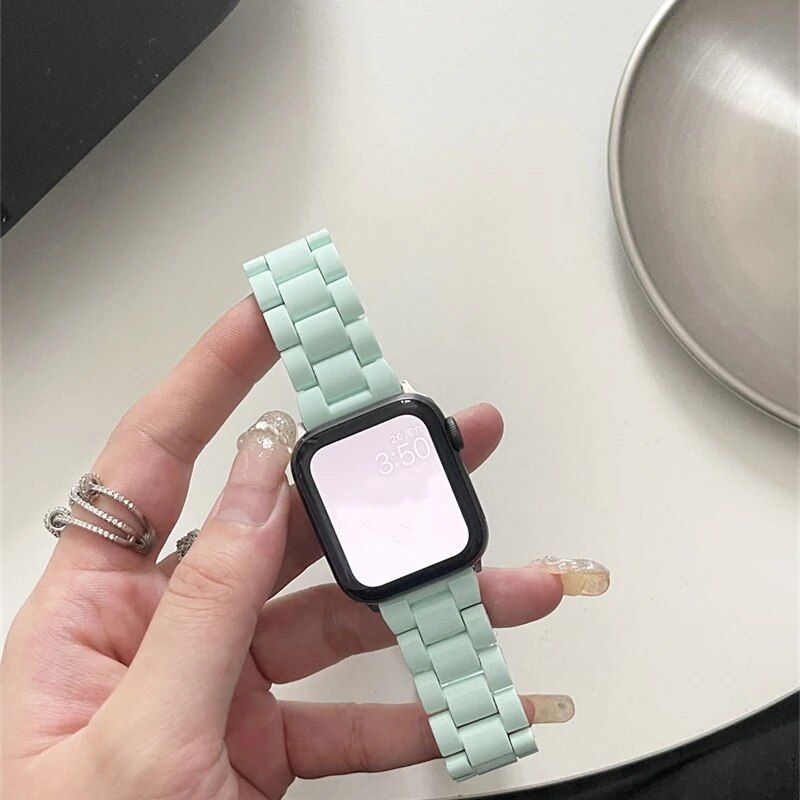 Chic Candy-Colored Resin Strap for 38mm-45mm Smartwatches