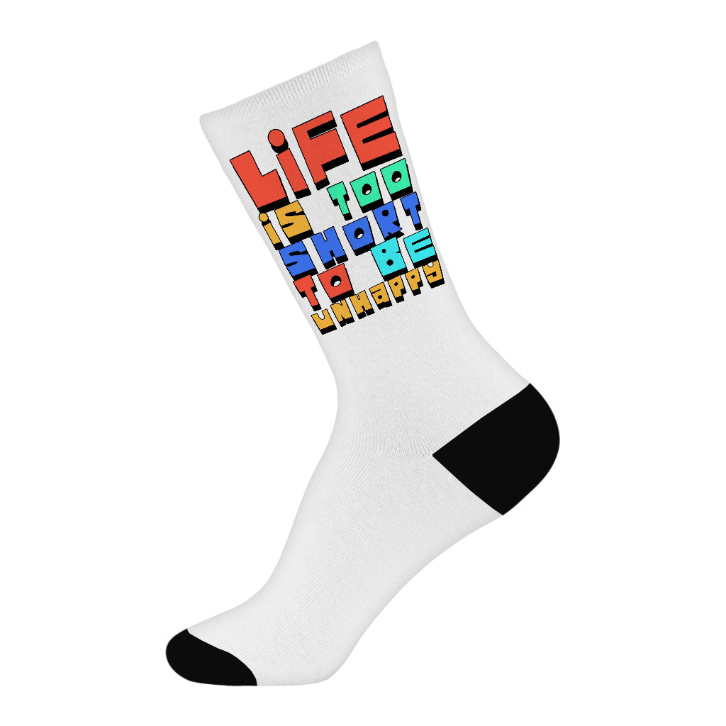 Life is Too Short Socks - Cool Novelty Socks - Best Design Crew Socks