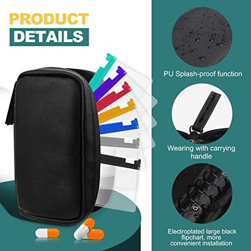 Timueetech Water-Proof Pill Organizer Bag（IPX4）, Pill Loose-Leaf Storage Bag, Portable Travel Medicine Bag， Zippered Reusable Pill Pouches（Fit 1# Pouches）