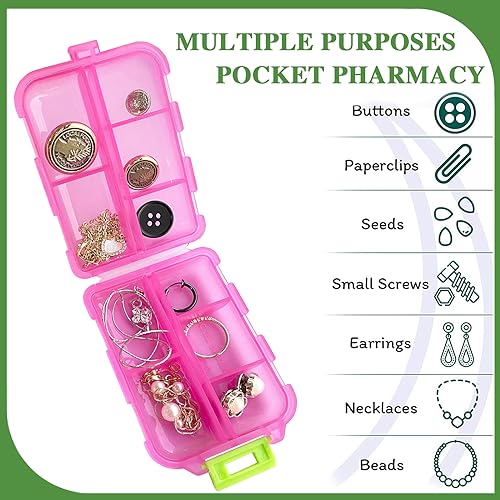 4Packs Pocket Pharmacy™ with Brand Labels, Portable Travel Med Wallet, Pocket Pill Box Dispenser Suitable for Storing Fish Oil Vitamin Medication, Etc.