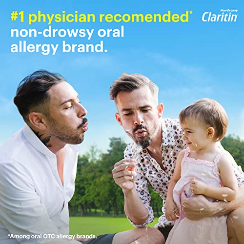 Claritin 24 Hour Allergy Medicine, Non-Drowsy Prescription Strength Allergy Relief, Loratadine Antihistamine Tablets For Over 200 Indoor and Outdoor Allergens, Adult Tablets, 100 Count (Pack of 1)