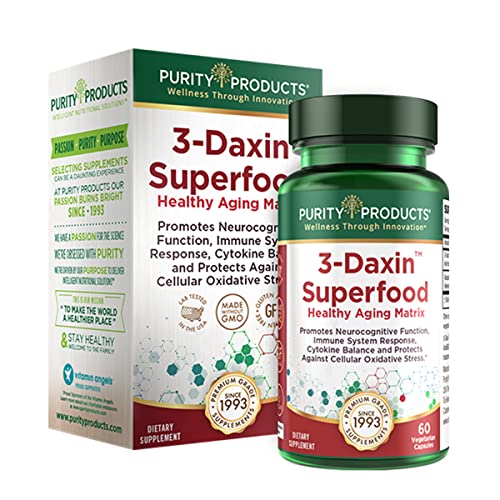 Purity Products 3-Daxin ProClinical Superfood 500 mg 3-Daxin Red Sorghum + 4 mg AstaREAL Astaxanthin - Promotes Healthy Aging, Neurocognitive Function, Mental Focus & More - 60 Vegetarian Capsules