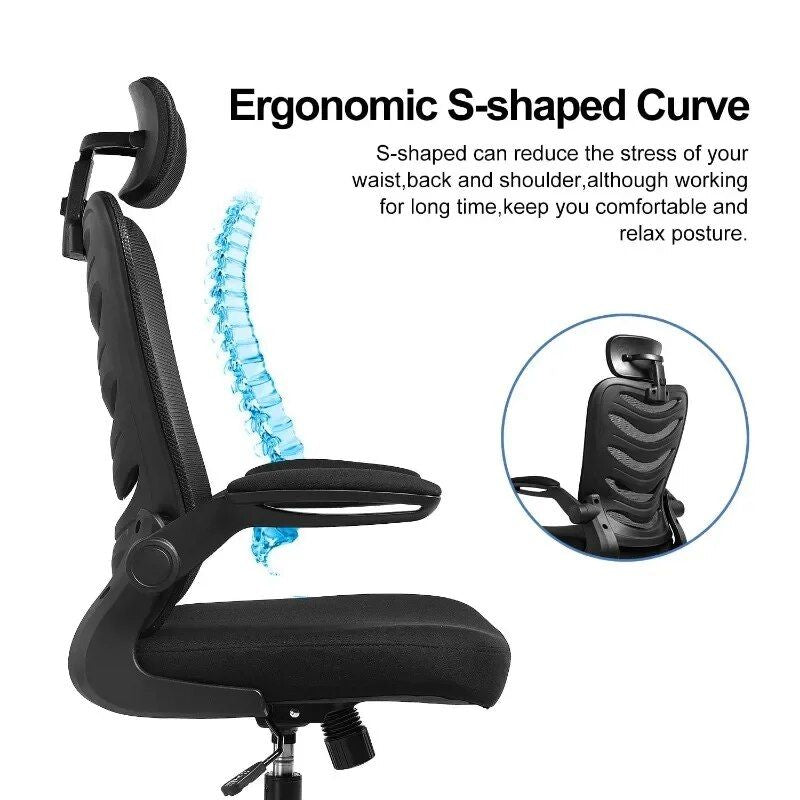 Ergonomic High Back Adjustable Executive Office Chair - Black