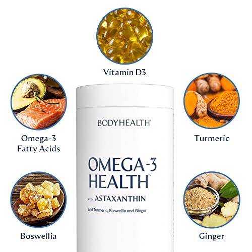 BodyHealth Omega 3 Health (120 Soft Gels), Fish Oil Supplement, Heart Health, Brain Health, Fish Oil Pills, Omega 3 Fatty Acid Supplements, Omega 3 Fish Oil Vitamins, 2 Month Supply