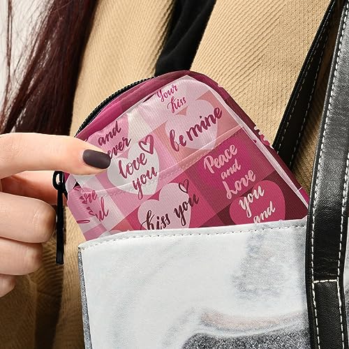 Valentines Day Hearts Travel Pill Organizer Case Weekly Portable Pill Bag Container 7 Days Pill Box Organizer for Fish Oils Vitamin Holder Supplement Travel Gifts