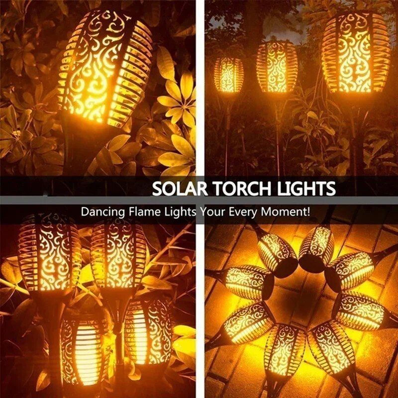 Solar Flame Torch Light Flickering Light Waterproof Garden Decoration