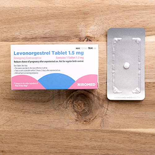 Xiromed Emergency Contraceptive Pill for Women (4 Pack) - 1.5 mg Levonorgestrel Tablet - Reduces Chance of Pregnancy After Unprotected Sex - Compare to Plan B One-Step - Take Next Morning