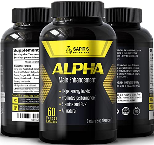 Alpha Enlargement Pills for Men - Increase 2 in 60 Days Muscle Builder for Men - Testosterone Booster for Men - Male Enhancing Supplement - Test Booster, Energy, Strength, Stamina, Endurance