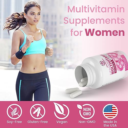 Liposomal Multivitamin for Women 1400MG - Womens Daily Multi Vitamins Supplements with Iron, Vitamin A, C, D, E and B Complex for Immune Health, Hair & Skin Support for Women 18+，60 Vegan Capsules