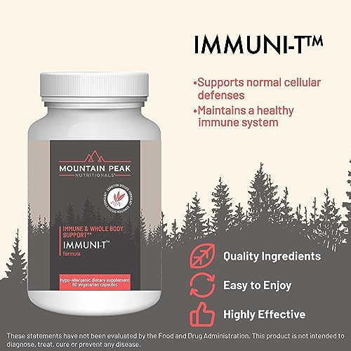 Mountain Peak Nutritionals Immuni-T - Helps Support Respiratory and Immune System - Zinc, Vitamin A, Vitamin C and Vitamin B6 - Hypoallergenic Dietary Supplement (60 Vegetarian Capsules)