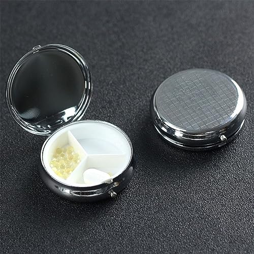 Round Pill Box Fresh Pineapple Cute Small Pill Case 3 Compartment Pillbox for Purse Pocket Portable Pill Container Holder to Hold Vitamins Medication Fish Oil and Supplements