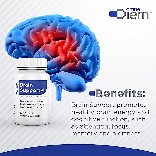 Omne Diem Brain Support with Cerenx and MecobalActive, 60 Capsules – Dietary Supplement for Brain Health, Mood & Mental Function