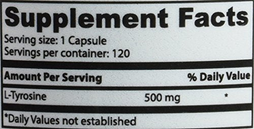 Superior Labs – Pure Natural L-Tyrosine NonGMO – 500 mg, 120 Vegetable Capsules – Supports Mental Clarity – Promotes Alertness – Boosts Energy – Dietary Supplement for Calming and Relaxation