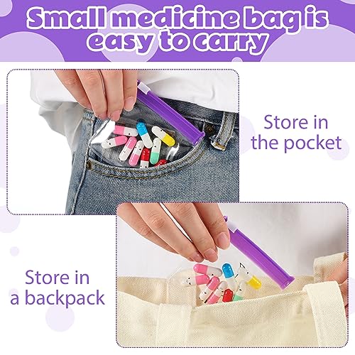 70 Pcs Pill Pouch Bag Zippered Pill Pouch Reusable Translucent Medicine Organizer Travel Plastic Pill Bag with Slide Lock (Moon and Sun)