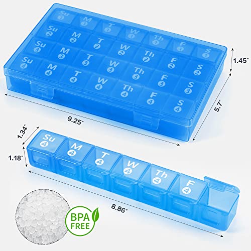 Large Monthly Pill Organizer, 28 Day Pill Box 1 Time a Day, 4 Weeks a Month Pill Case Container,Travel Friendly Medicine Organizer for Vitamins, Fish Oils, Supplements