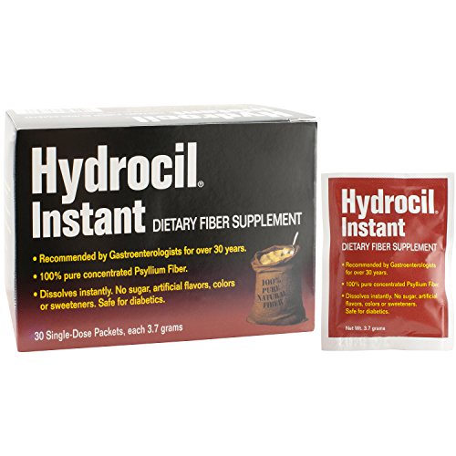 Hydrocil Dietary Fiber Supplement, Psyllium Husk Powder, 30 Single-Dose Packets