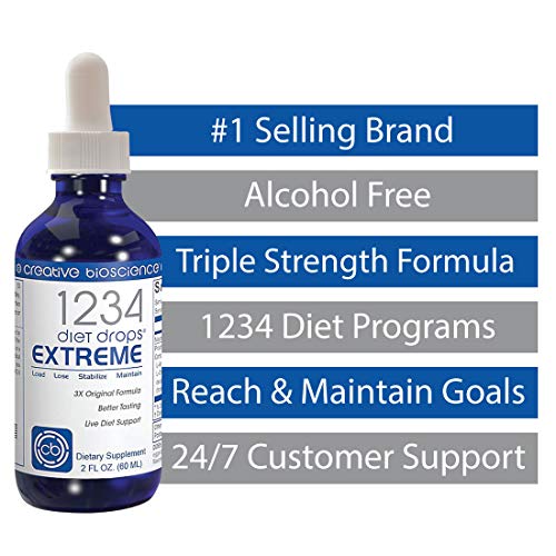 Creative Bioscience 1234 Diet Drops Extreme for Women & Men, Diet Drops for Weight Management, Keto Diet Drops, 2 Fl Oz