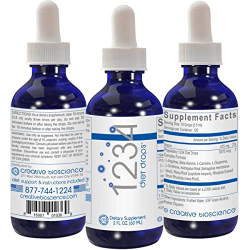 Creative Bioscience 1234 Diet Drops Original Amino Complex - 1234 Diet Plan, 2 Fl Oz (3 Pack)