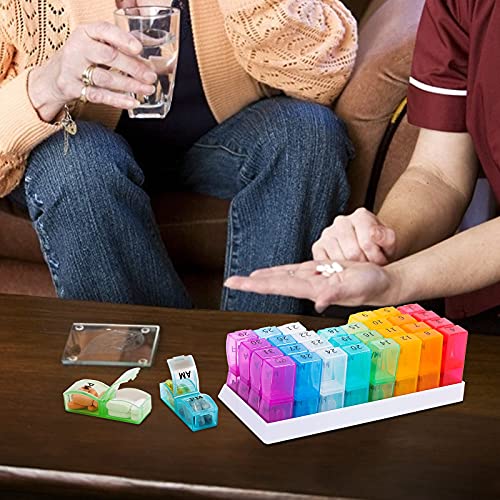 Monthly Pill Organizer For 30 Day, 2 Times a Day, One Month Pill Case AM PM, Travel 4 Week Pill Box, 31 Day Pill Medicine Container Vitamins Holder for Fish Oil, Medications and Supplements