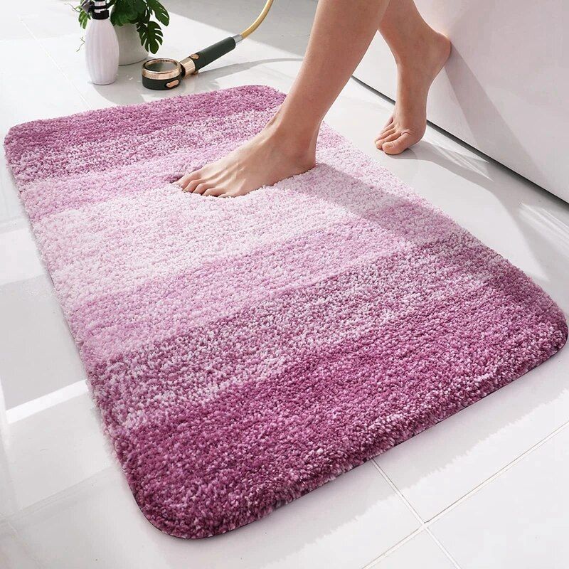 Luxurious Quick-Dry Absorbent Plush Bath Rug - Anti-Slip, Soft, and Durable for Home Decor