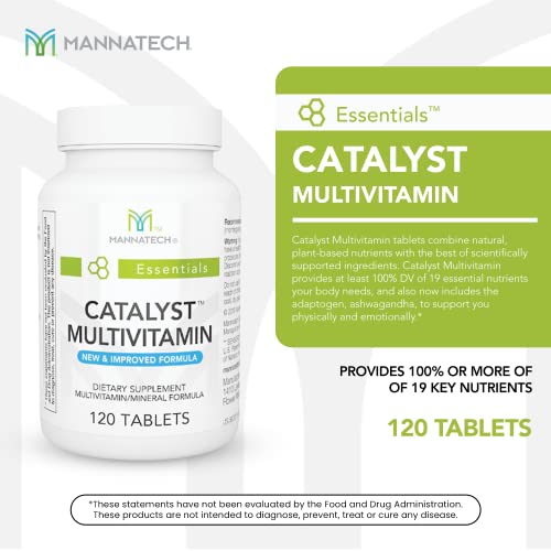 Mannatech Catalyst Multivitamin 120 Tablets, Maximize Your Multivitamin. Provides Antioxidants Vitamin A, Vitamin C, and Vitamin E, Now with Ashwagandha to Support You Physically and Emotionally