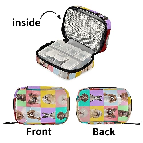 Doggies Travel Pill Organizer Case Daily Medicine Organizer Travel Pill Box Pill Container for Vitamin Fish Oil Pills Supplements