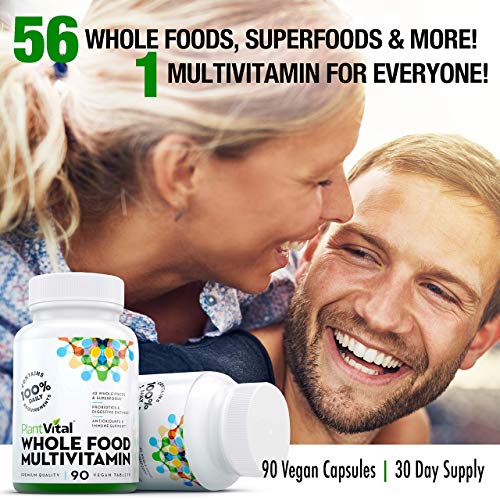 Plantvital Whole Food Multivitamin Multivitamins with 56 Superfoods Raw Veggies and Fruits Vitamins Earth Energy Fruits and Veggies Supplement Pure Fruit and Vegetable Supplements 270 Tablets