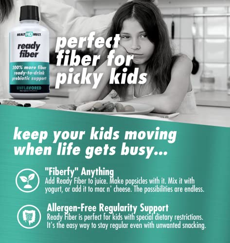 HEALTH DIRECT Ready Fiber Prebiotic Liquid Fiber Supplement for Women, Men, and Kids. Easier Than Fiber Gummies, Fiber Powders and Fiber Pills for Women, 15oz, Unflavored
