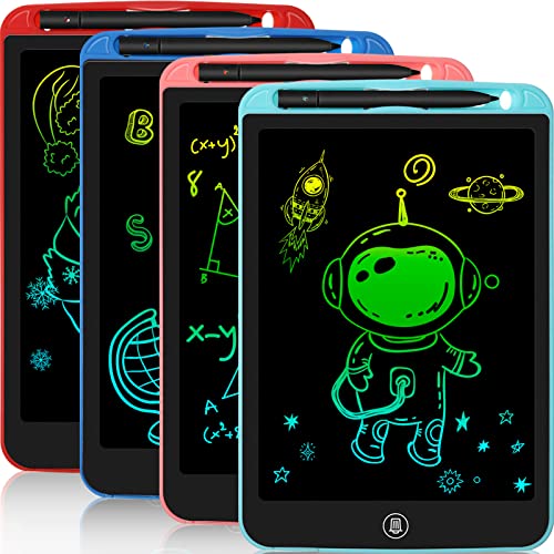 4 Pcs 10 Inch LCD Doodle Board Writing Tablet for Kids Electronic Tablet Writing Pad Reusable Erasable Drawing Pad Educational Toys Birthday Gift for Grade K5 3 4 5 6 7 8 Years Old Girls Boy