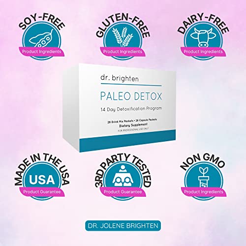 Dr. Brighten Paleo Detox + Antioxidant 14 Day Dietary Supplement Kit Promotes Natural Detoxification Pathways, Cellular Defense Against Oxidative Damage and Inflammation